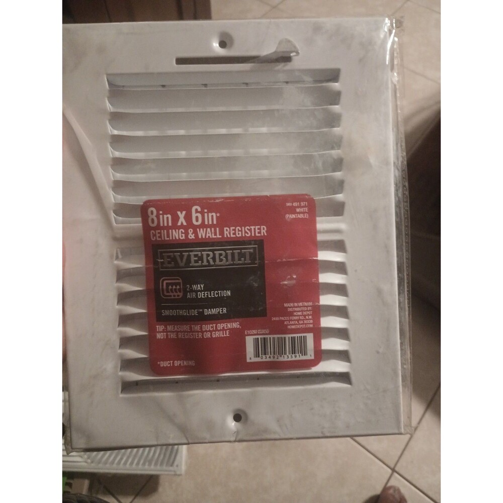 Everbilt 8 in. x 6 in. 2-Way Wall/Ceiling Register 2-Way Air Deflection